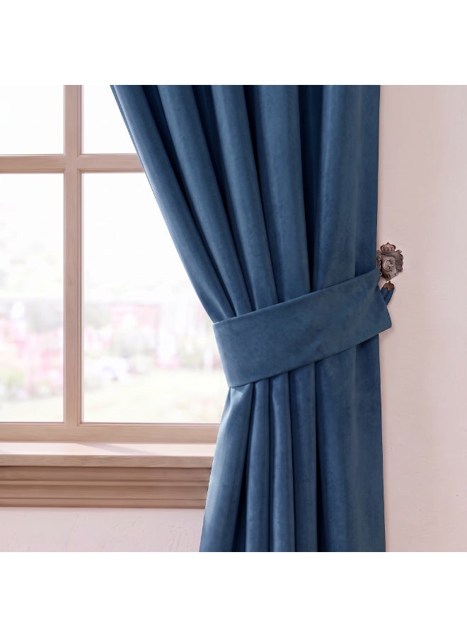 AMALI Elegant Blackout Curtains 2 Panel Set, 16 Grommets Size (L 213 X W 132) cm for Living Room and Bedroom Shiny Polyester Fabric - Image 2