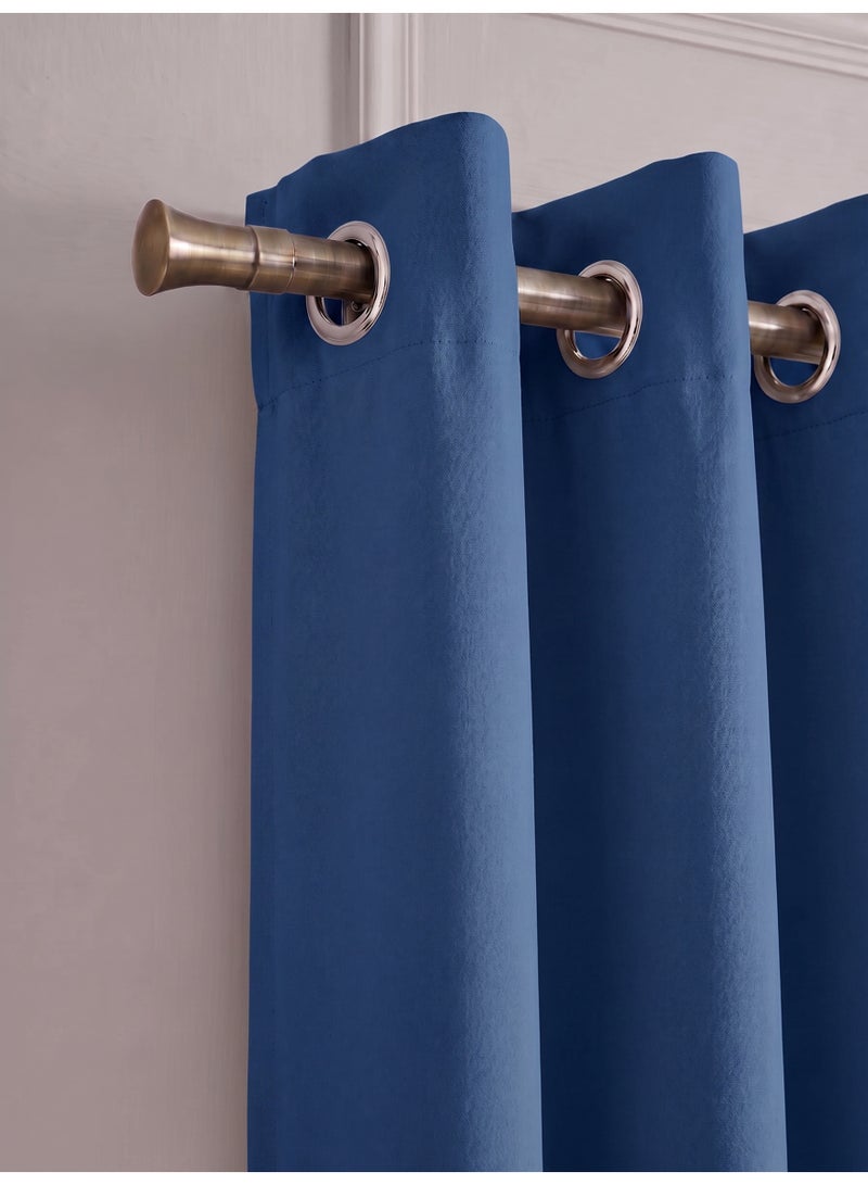 AMALI Elegant Blackout Curtains 2 Panel Set, 16 Grommets Size (L 213 X W 132) cm for Living Room and Bedroom Shiny Polyester Fabric - Image 3
