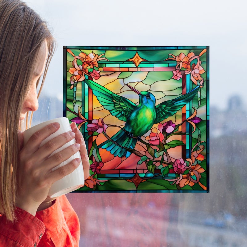 Jd100-157 Hummingbird Butterfly Anti-Bird Warning Sticker Colorful Electrostatic Glass Sticker Pvc Window Film - Image 5