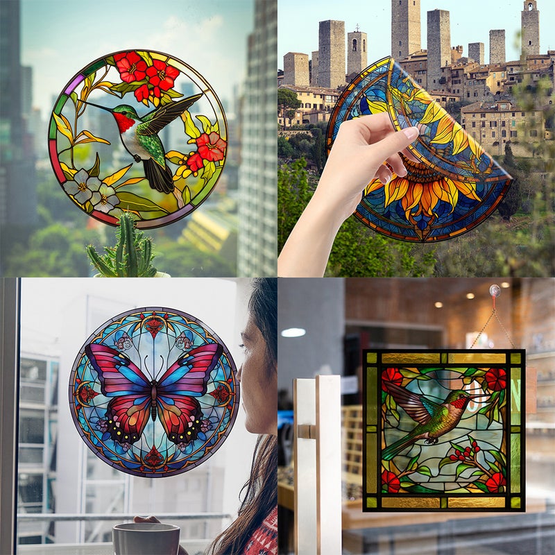 Jd100-157 Hummingbird Butterfly Anti-Bird Warning Sticker Colorful Electrostatic Glass Sticker Pvc Window Film - Image 2