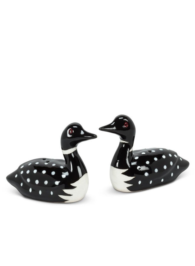 Abbott Collection 27-Loon-SP Loon Salt and Pepper Shaker Set, Black/White, 2.5" L - Image 2