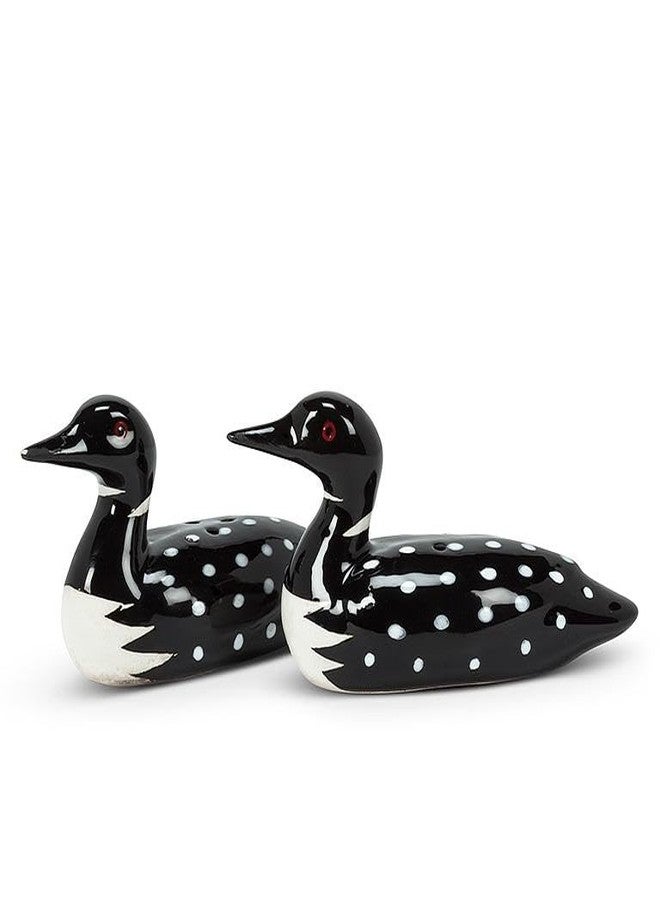 Abbott Collection 27-Loon-SP Loon Salt and Pepper Shaker Set, Black/White, 2.5" L - Image 4