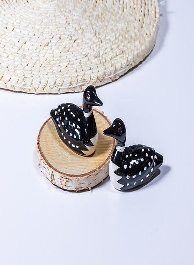 Abbott Collection 27-Loon-SP Loon Salt and Pepper Shaker Set, Black/White, 2.5" L - Image 5