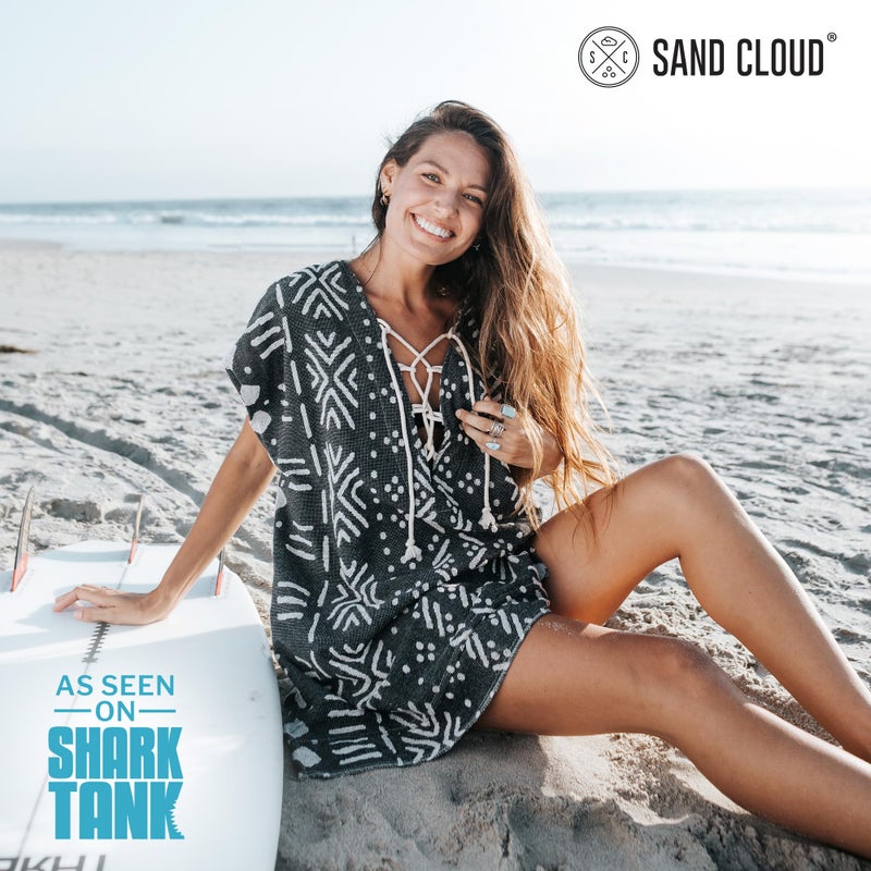 Sand Cloud Beach Cover Up for Women - Bathing Suit & Swimsuit Cover-Up Womens Poncho with Comfortable Fit for Post Swim - Top Shirt Coverups for Summer Made with Organic Turkish Cotton - Sunflowe - Image 2