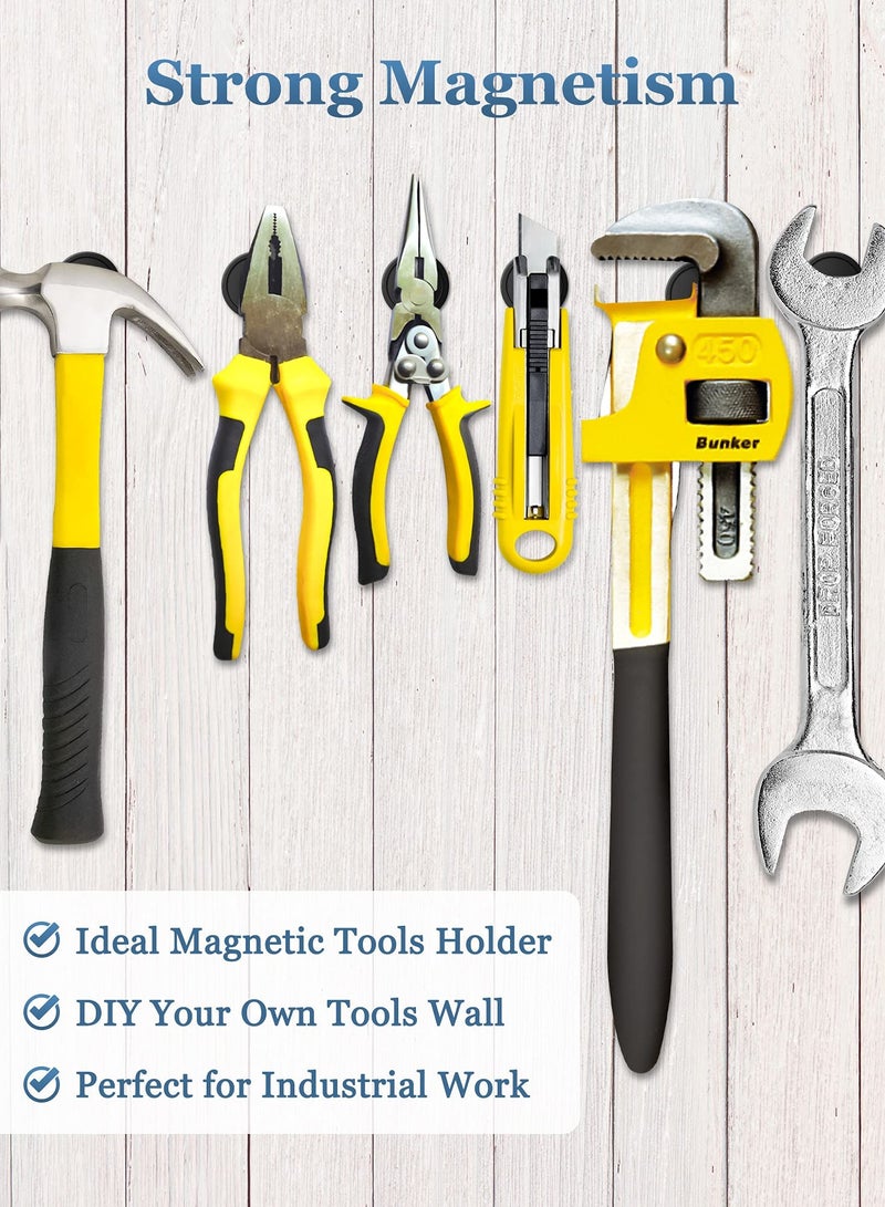 10 Pack Neodymium Round Base Cup Magnets, 30LBS Strong Rare Earth Magnets with Heavy Duty Countersunk Hole and Stainless Screws for Refrigerator, Craft, Home, Office Black - Image 4