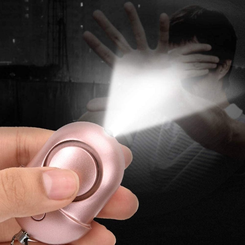 woobles Personal Alarm Attack Alarm,130db Personal Security Alarm Keychain Rosy Emergency Survival Anti-rape Siren with LED- - Image 4