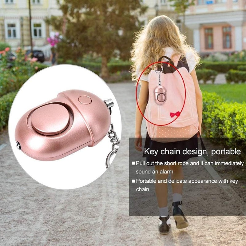 woobles Personal Alarm Attack Alarm,130db Personal Security Alarm Keychain Rosy Emergency Survival Anti-rape Siren with LED- - Image 2