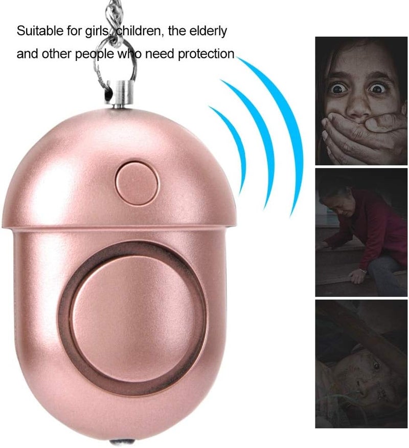 woobles Personal Alarm Attack Alarm,130db Personal Security Alarm Keychain Rosy Emergency Survival Anti-rape Siren with LED- - Image 5