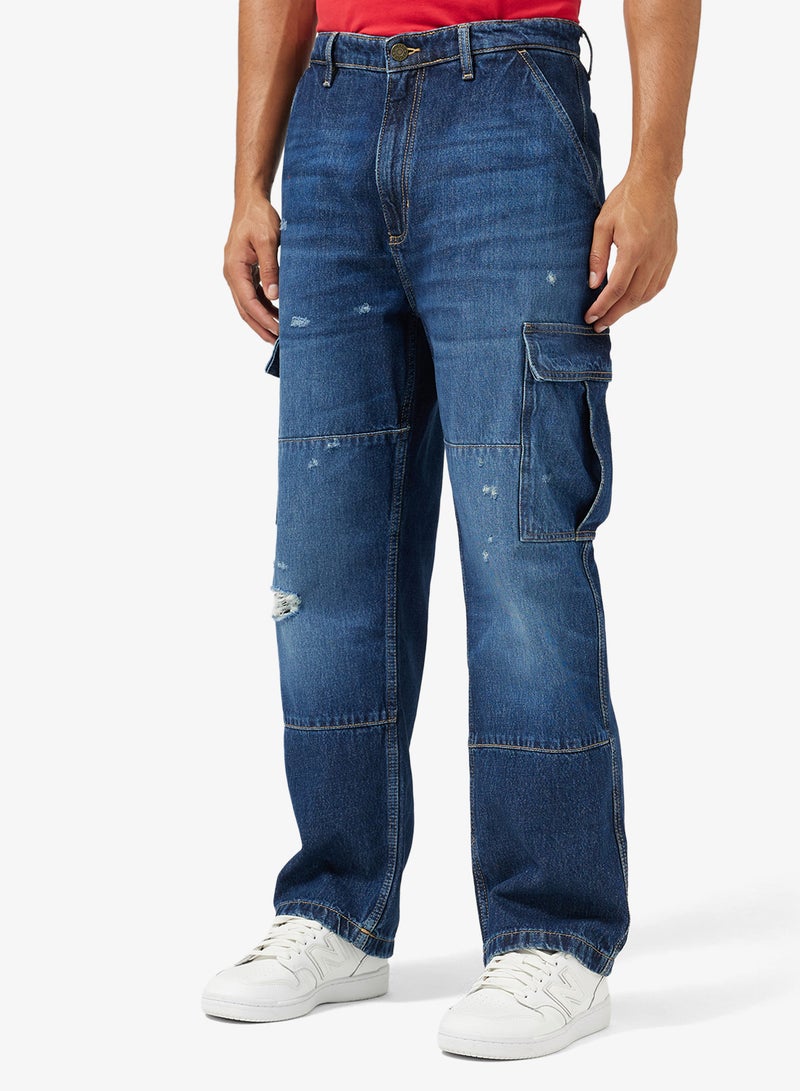 جس بنطلون كارجو بغسلة متوسطة - Image 1