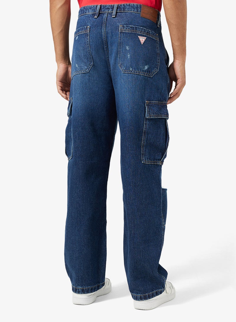 جس بنطلون كارجو بغسلة متوسطة - Image 3