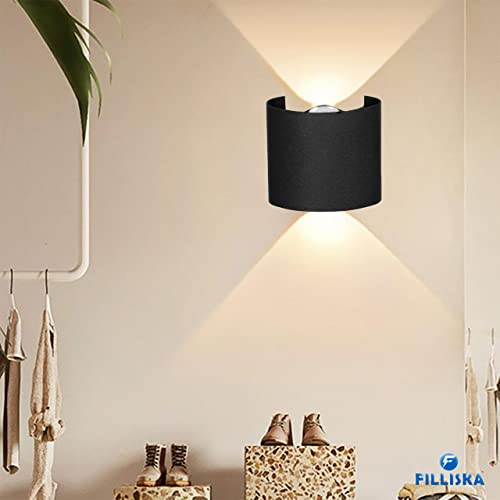 FILLISKA Metal LED Outdoor UP Down Wall Light Warm White, IP-65 Waterproof & Shockproof Body(2 Year Warranty) (MattBlack 1up + 1down) - Image 4
