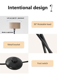 Modern Floor Lamp Wrought Iron Warm Light ripod Fabric Lighting Decoration Standing Lamp Foot Switch 142x42 cm Black 15W  Plastic - pzsku/ZCE2DF3E828A4531C354AZ/45/_/1733133037/2214df3d-102a-4838-9edf-8055d1e56d0e