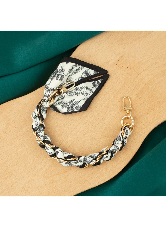NIBEMINENT Beaded Phone Lanyard, Anti Lost Removable Wrist Strap, Scarf With A Cord Bracelet Pendant, Phone Keychain Lanyard, White 