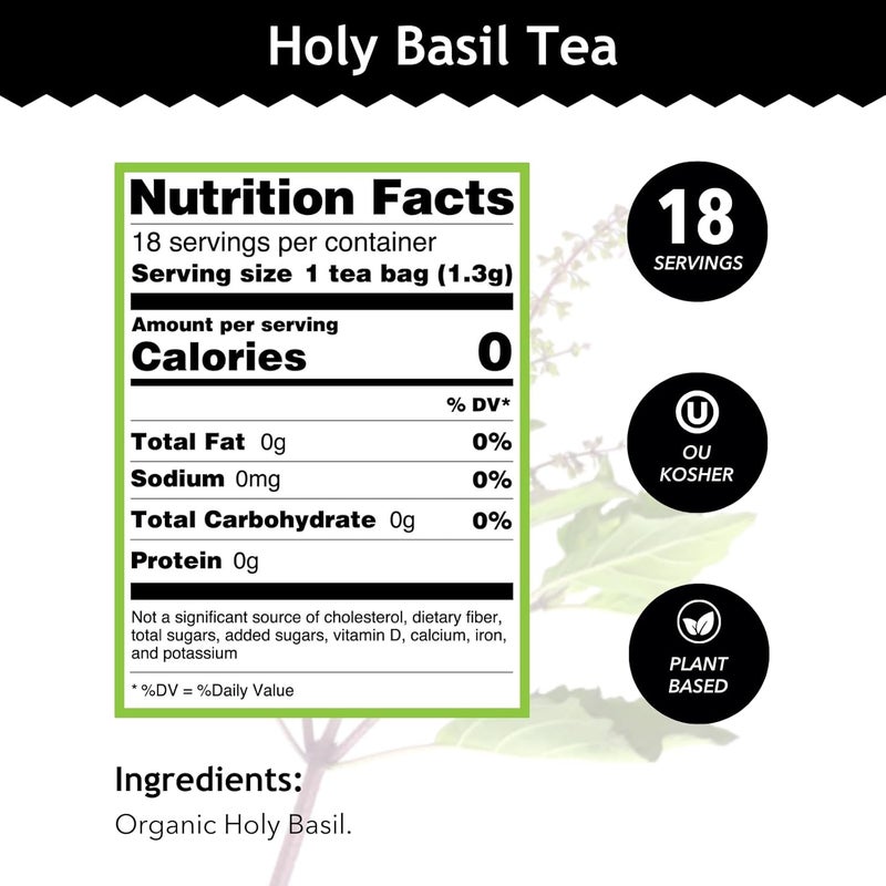 BUDDHA TEAS شاي بudha Teas العضوي من الريحان المقدس تولسي - Image 2