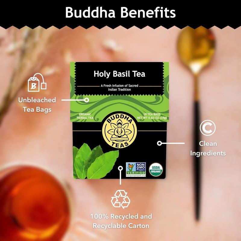 BUDDHA TEAS شاي بudha Teas العضوي من الريحان المقدس تولسي - Image 5