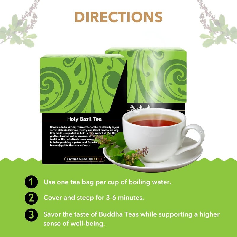 BUDDHA TEAS شاي بudha Teas العضوي من الريحان المقدس تولسي - Image 4