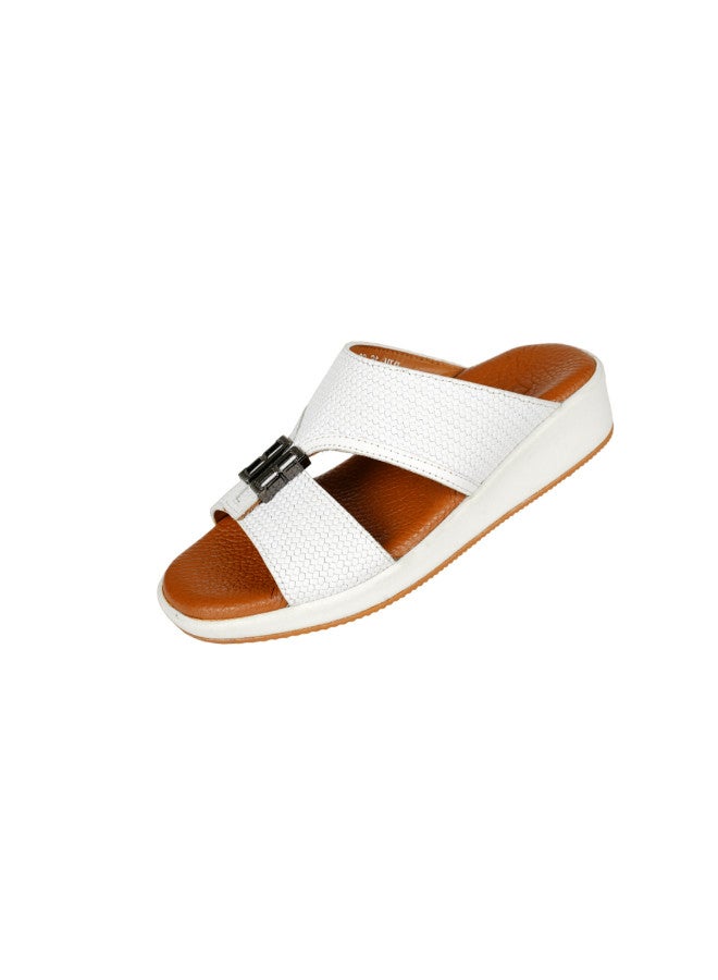 barjeel uno 008-3454 Barjeel Boys Arabic Sandals BBJM 16 White  - Image 2
