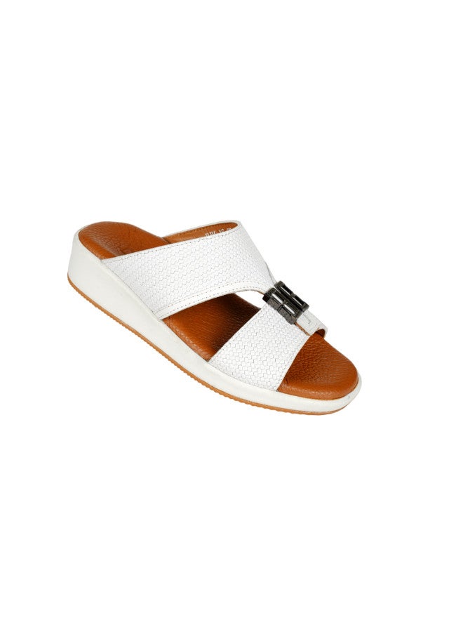 barjeel uno 008-3454 Barjeel Boys Arabic Sandals BBJM 16 White  - Image 3