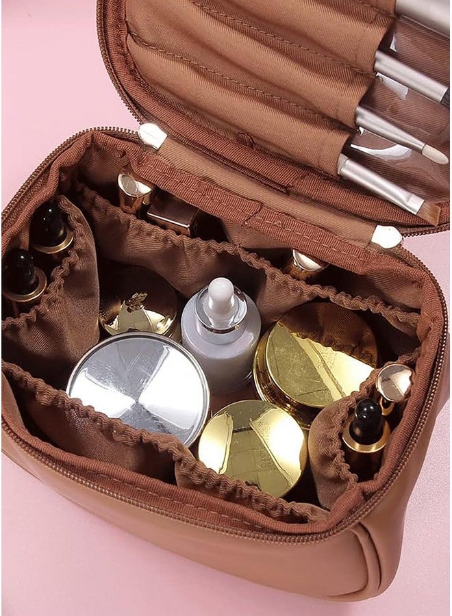 SIBY Portable Cosmetic Bag Organizer Case | Small Waterproof Pu Leather Travel Make Up Bag For Women And Girls | Large Capacity Toiletry Bag For Cosmetics, Skin Care Products And Toiletries - Image 4