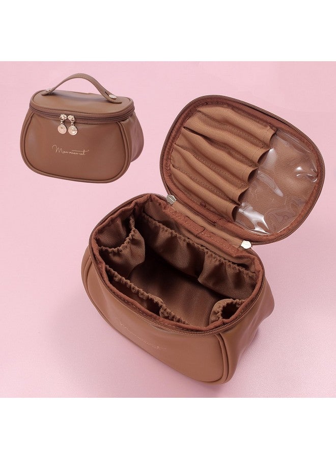 SIBY Portable Cosmetic Bag Organizer Case | Small Waterproof Pu Leather Travel Make Up Bag For Women And Girls | Large Capacity Toiletry Bag For Cosmetics, Skin Care Products And Toiletries - Image 3