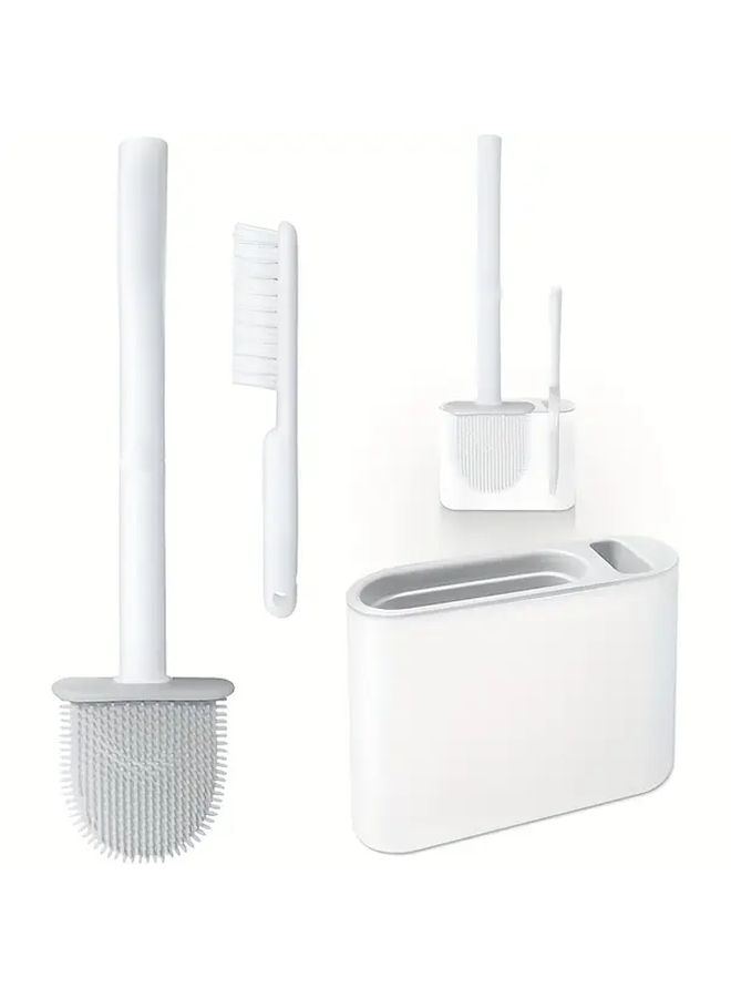 Variant Color Toilet Brush Cleaner Set With Base Wall Mounted Quick Dry Scrubber - Image 2