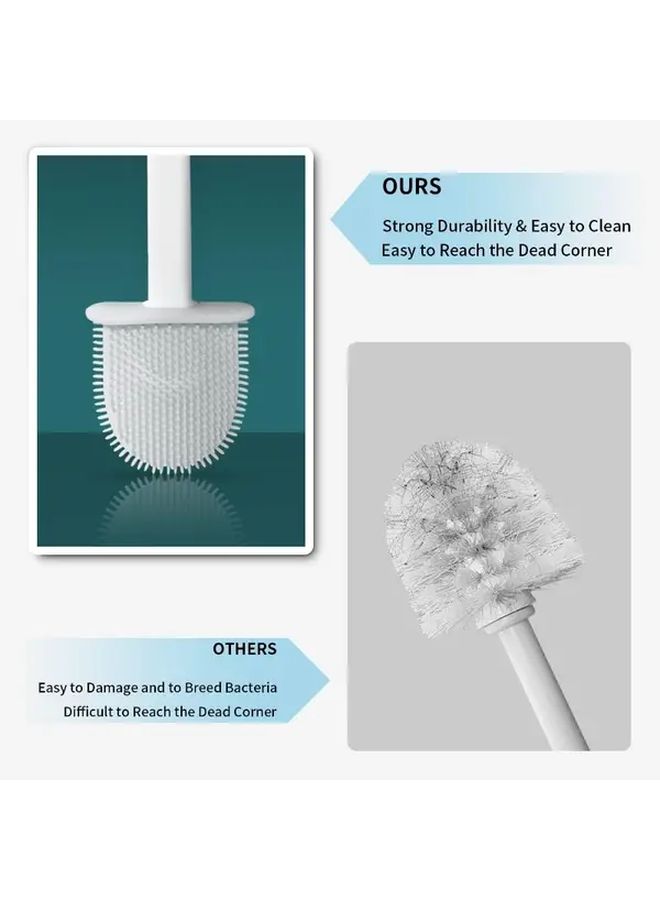 Variant Color Toilet Brush Cleaner Set With Base Wall Mounted Quick Dry Scrubber - Image 5