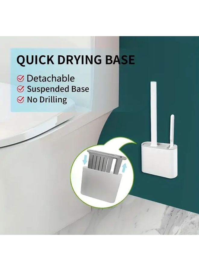 Variant Color Toilet Brush Cleaner Set With Base Wall Mounted Quick Dry Scrubber - Image 1