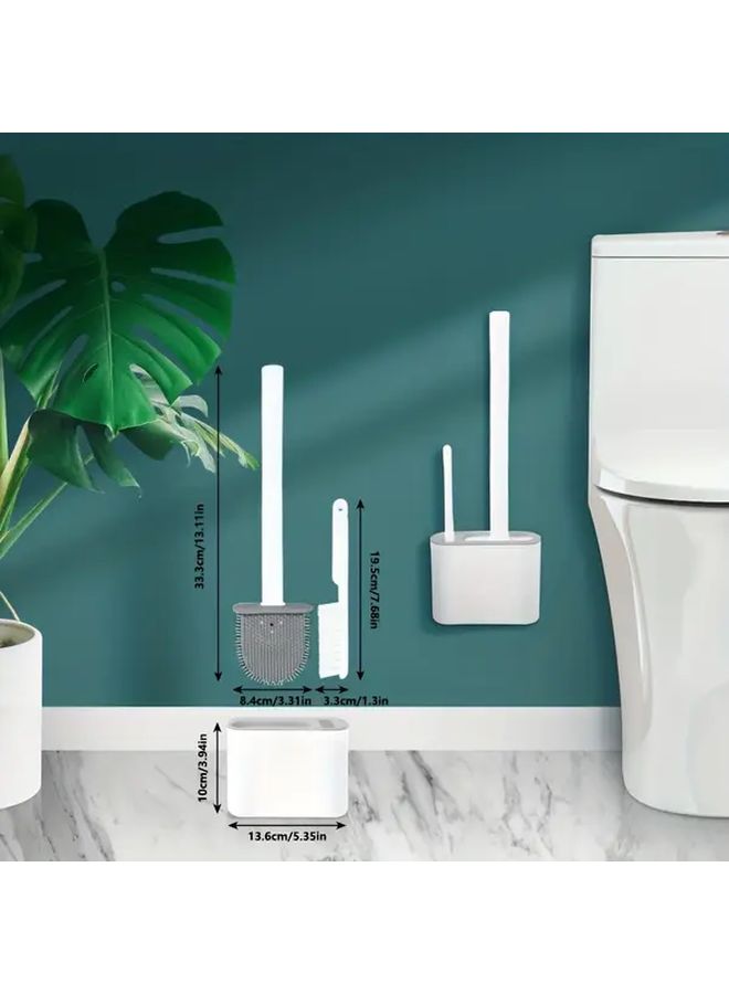 Variant Color Toilet Brush Cleaner Set With Base Wall Mounted Quick Dry Scrubber - Image 3