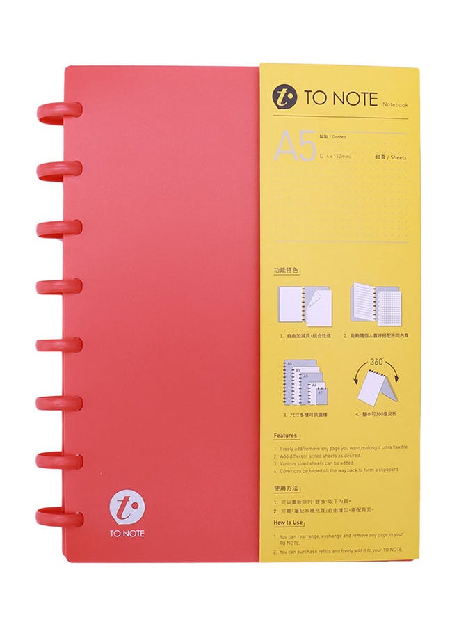 NIBEMINENT A5 Refillable Hardcover Writing Journal Notebook Red 