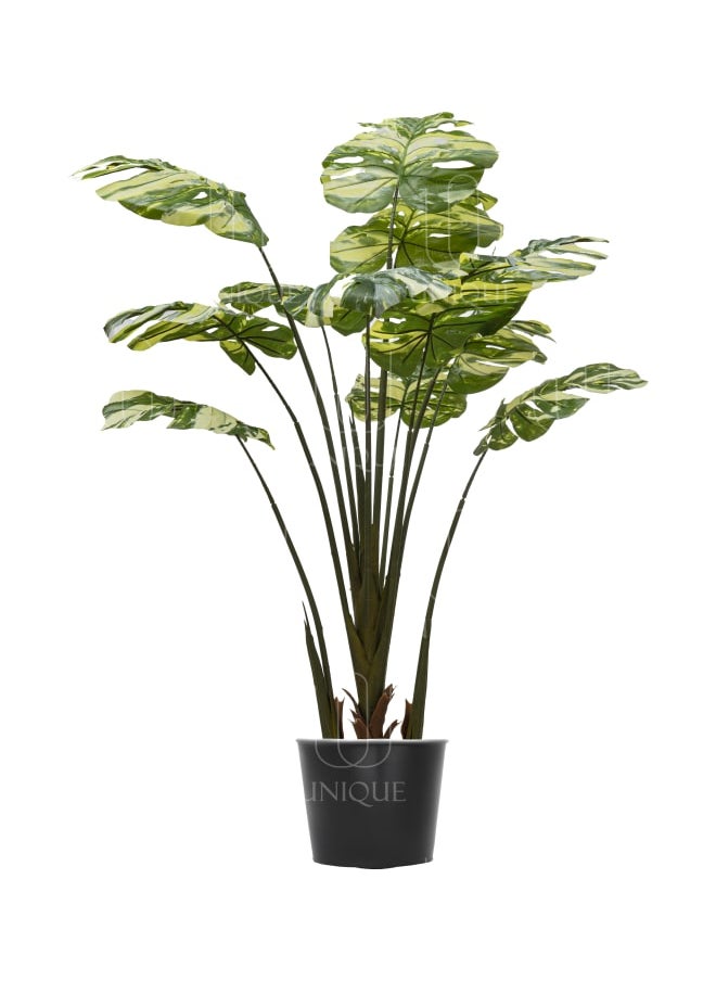 Unique Pots And Plants Monstera Multi Stem Artificial Tree Pale Leafs H155CM  - Image 1