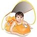 LAYCOL Upgraded No Flip Over Baby Pool Float Baby Float with Canopy UPF50 Inflatable with Double Air Chambers Five Safety Protection Antiflip Safe Baby Swimming Float with 2 Tail for 636 Months - Image 3