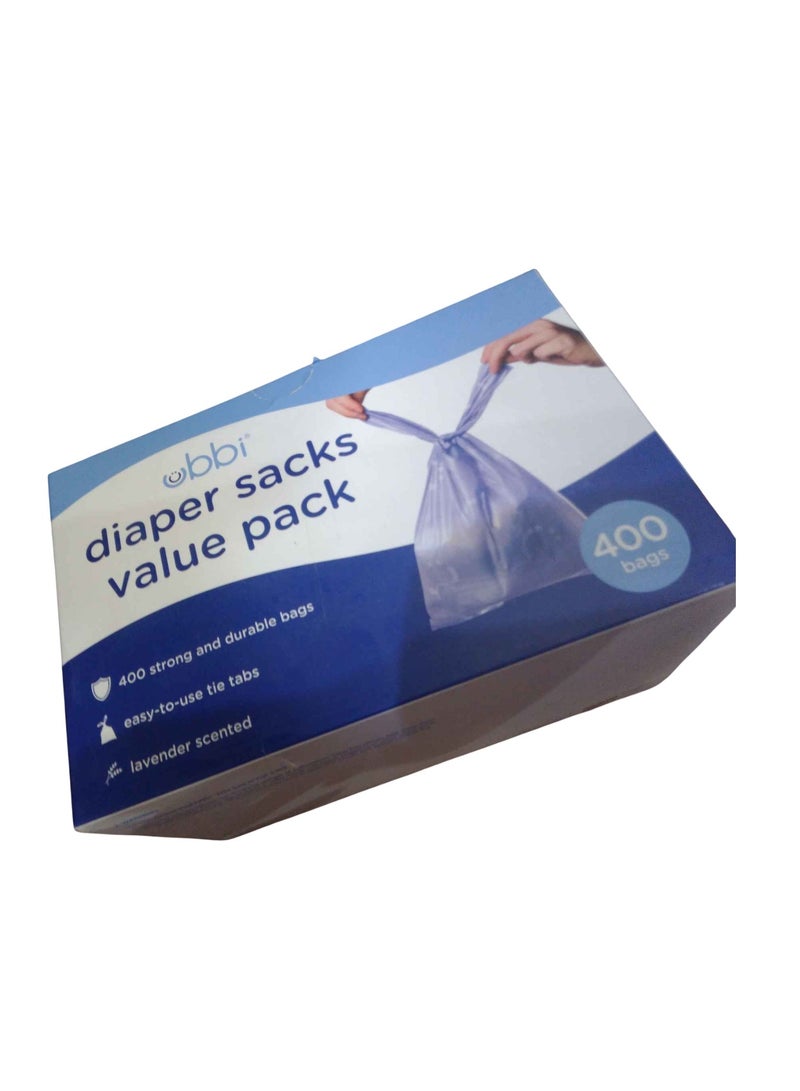 ubbi Ubbi Disposable Diaper Sacks, Lavender Scented, Easy-To-Tie Tabs, Diaper Disposal or Pet Waste Bags, 400 Count 