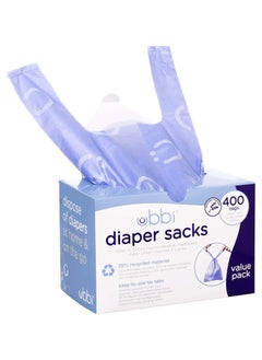 ubbi Ubbi Disposable Diaper Sacks, Lavender Scented, Easy-To-Tie Tabs, Diaper Disposal or Pet Waste Bags, 400 Count 