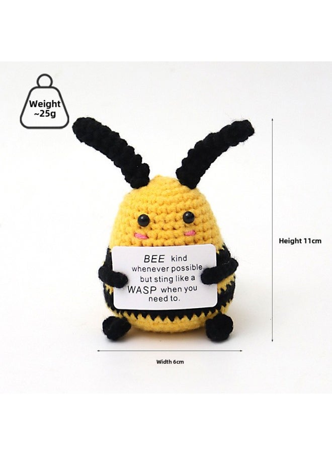 Generic - Explosions Finished Knitted Potato Positive Energy Cucumber Handmade Wool Woven Bee Doll Jewelry Pendant-Color:Potatoes With White Flowers L Card - Image 1