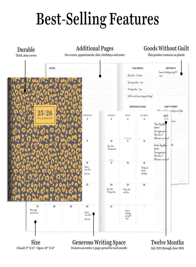TF Publishing July 2025 - June 2026 Night Sky Small Weekly Monthly Planner - 12 Month Academic Planner 2025-2026 with Durable Cover, Thick Uncoated Paper, and Wire Binding - 3.5 in x 6.5 in - Image 4