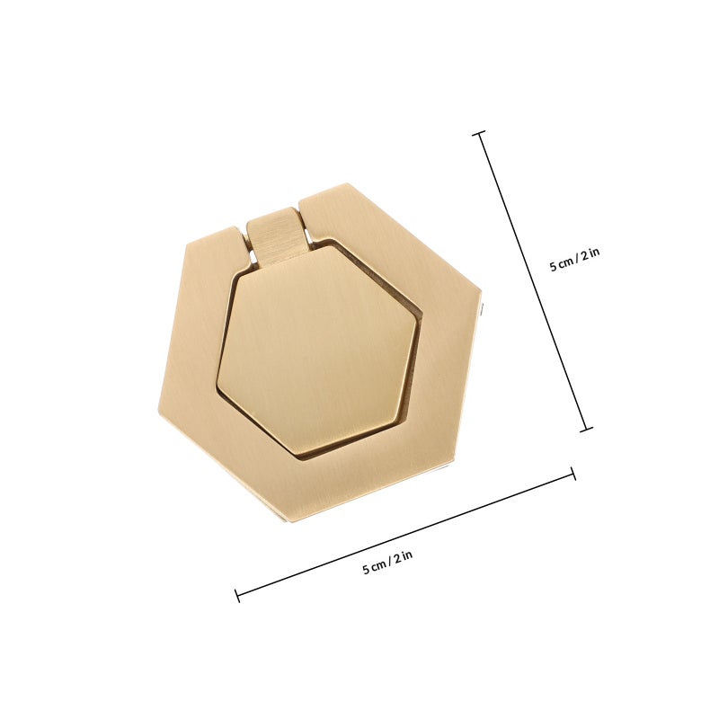 1Set Copper Drawer Knob Folding Hexagonal Cabinet Knob Furniture Accessory Golden - Image 2