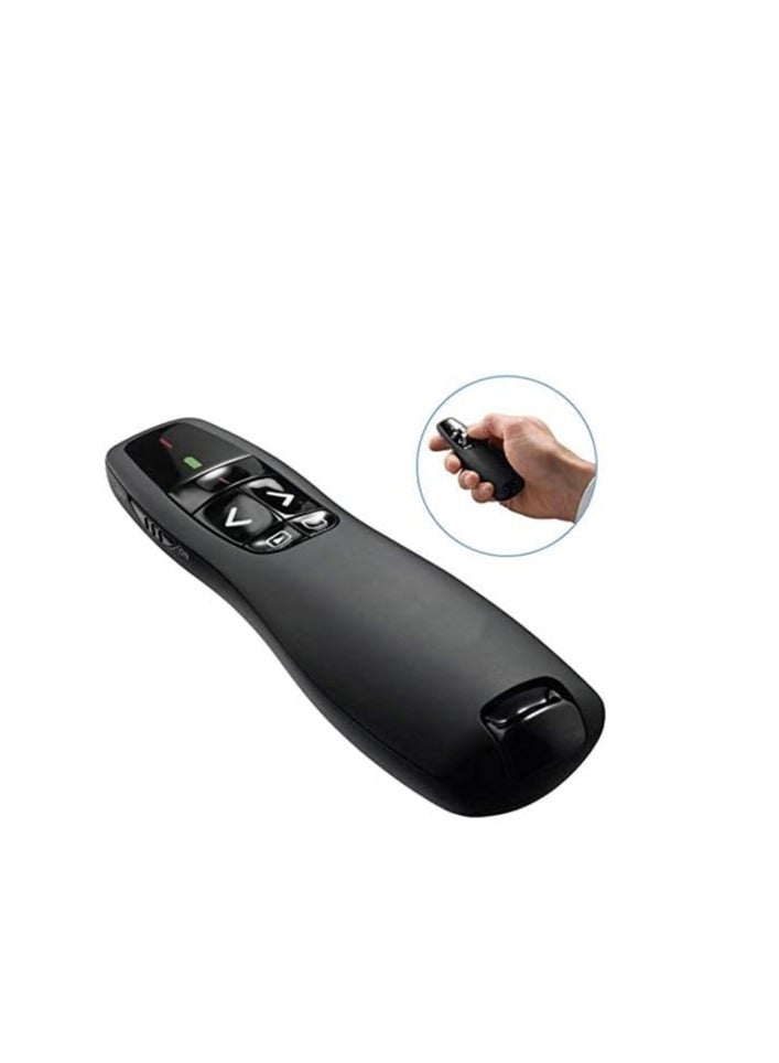 جهاز عرض لاسلكي USB 2.4 جيجاهرتز بمؤشر ليزر احمر وجهاز تحكم عن بعد لعرض باور بوينت - اسود - Image 2
