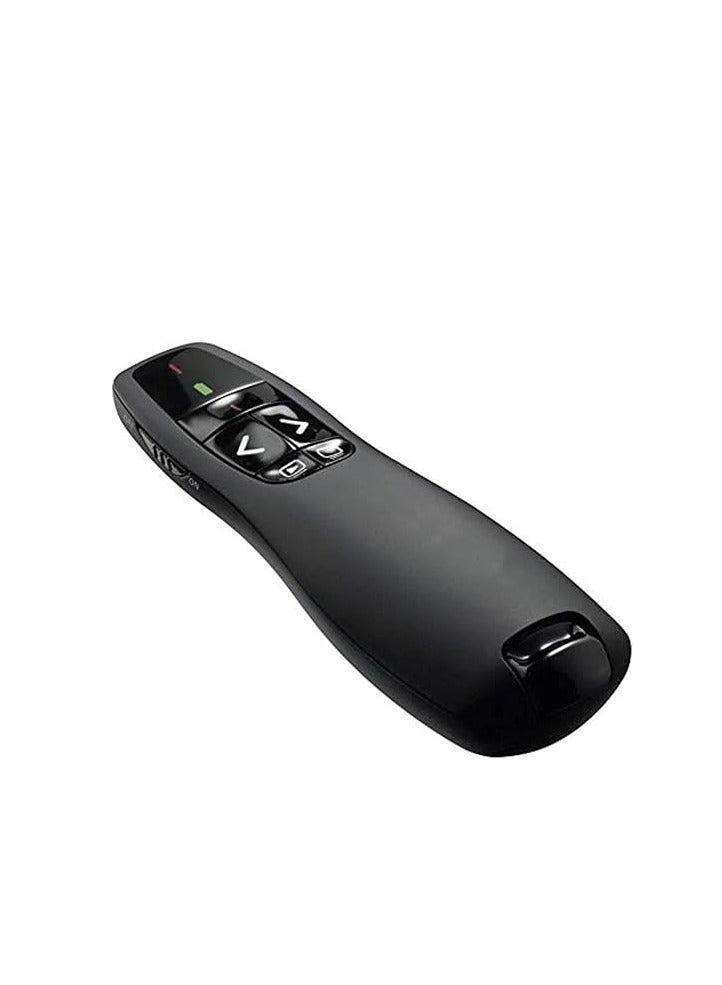 جهاز عرض لاسلكي USB 2.4 جيجاهرتز بمؤشر ليزر احمر وجهاز تحكم عن بعد لعرض باور بوينت - اسود - Image 1
