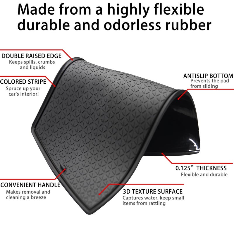LOCOY Center Console Liner for Honda CRV Accessories 2023 2024 2025 2026, for CR-V Cup Holder Mat, Door Slot Pad, Coaster Trim, Non-Slip Dust Interior, Custom Rubber Decoration Insert (17pcs, Black) - Image 5
