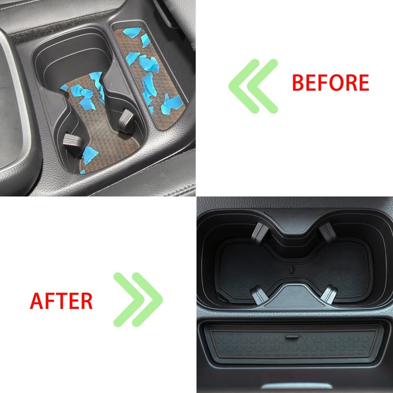 LOCOY Center Console Liner for Honda CRV Accessories 2023 2024 2025 2026, for CR-V Cup Holder Mat, Door Slot Pad, Coaster Trim, Non-Slip Dust Interior, Custom Rubber Decoration Insert (17pcs, Black) - Image 2