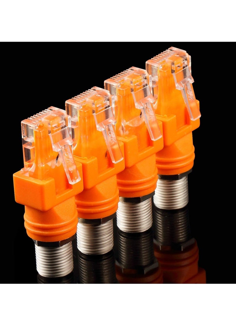 Captaintech 4 Pcs RF to RJ45 Converter, Coaxial to Ethernet Adapter, F Female to RJ45 Male Barrel Connector, Straight Coax Couplers for Line Tester - Image 5