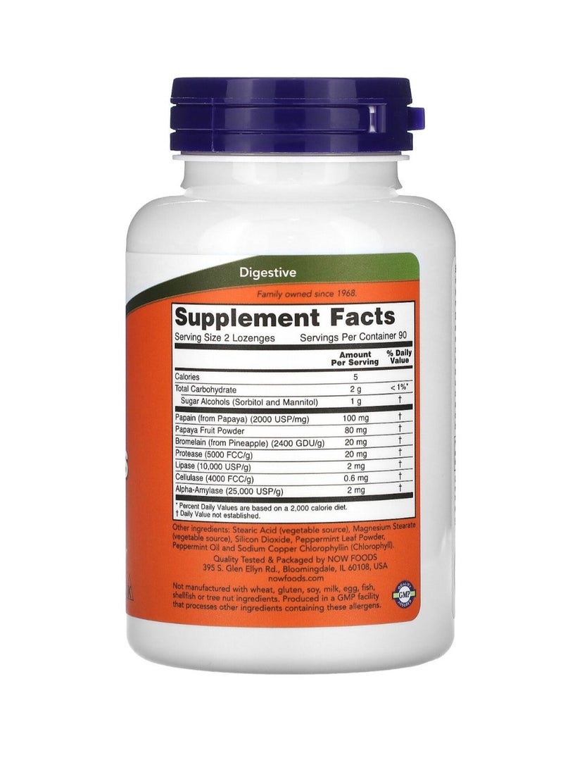 Nowa Papaya Enzyme Dietary Supplement - 180 Lozenges  - Image 2