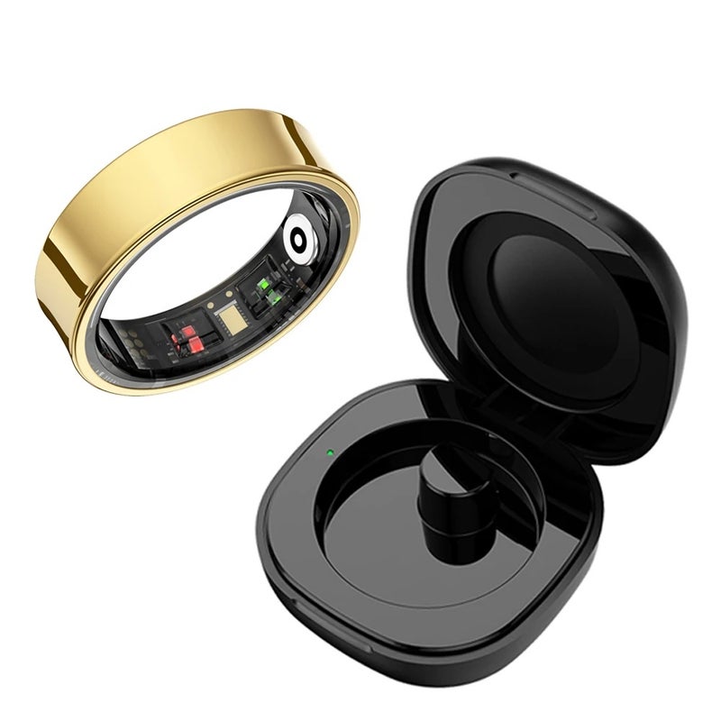 MISIRUN R09 Smart Ring 5ATM Waterproof Health Tracker Multi Sport Modes Skin Temperature Measurement Stress Heart Rate Monitor SmartRing, Gold 9135398 - Image 1