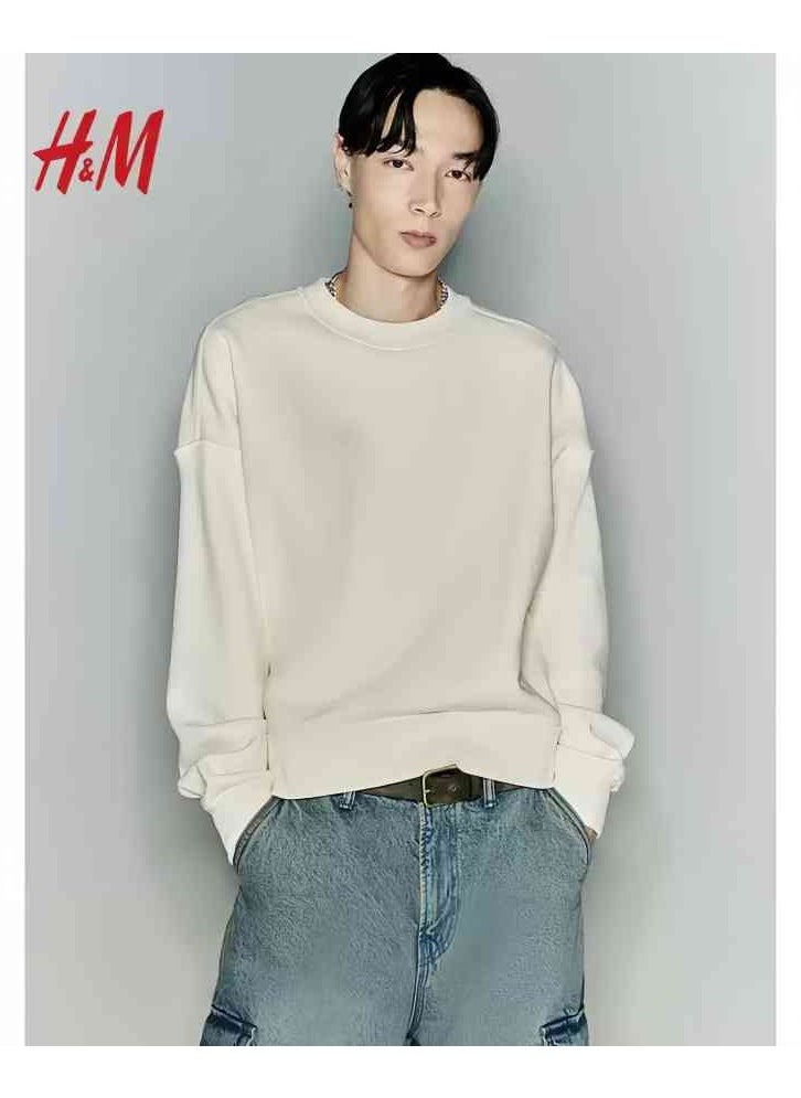 H and M - HM New Fashionable Casual Round Neck Loose American Long Sleeved Sweatshirt - Image 1