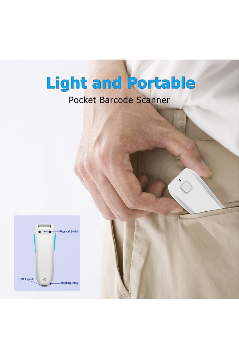 NETUM 1D 2D QR Code Scanner with Charging Dock, Mini Barcode Scanner Bluetooth Compatible, Small Portable USB Bar Code Scanner for Inventory, 2.4G Cordless Image Reader for Tablet iPhone Android iOS PC POS - Image 5