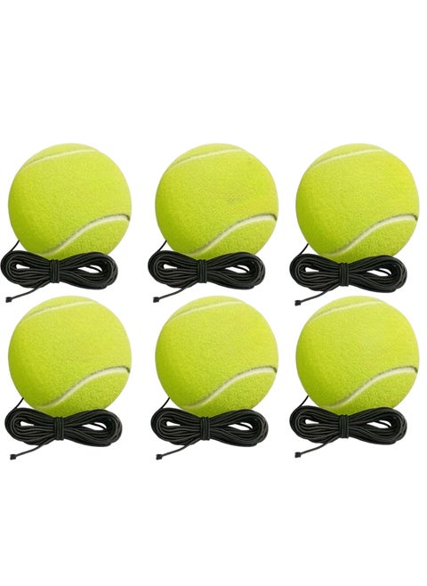 NOVOLAN Tennis Trainer String Rebound Balls Refill, 6 Pack of String Balls for Single Player Rebound Training, 1.3m High Elastic Fitness Rebound Tennis Balls, 64mm Diameter, 60g for Enhanced Practice