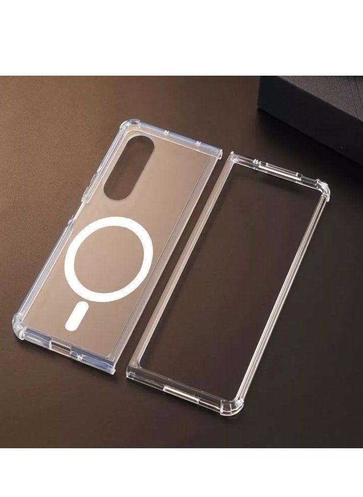 Raxoom - New Wireless Charging MagSafe Phone Case For Samsung Z Fold 4 Magnetic Clear Phone Case For Z Fold 4 - Image 1