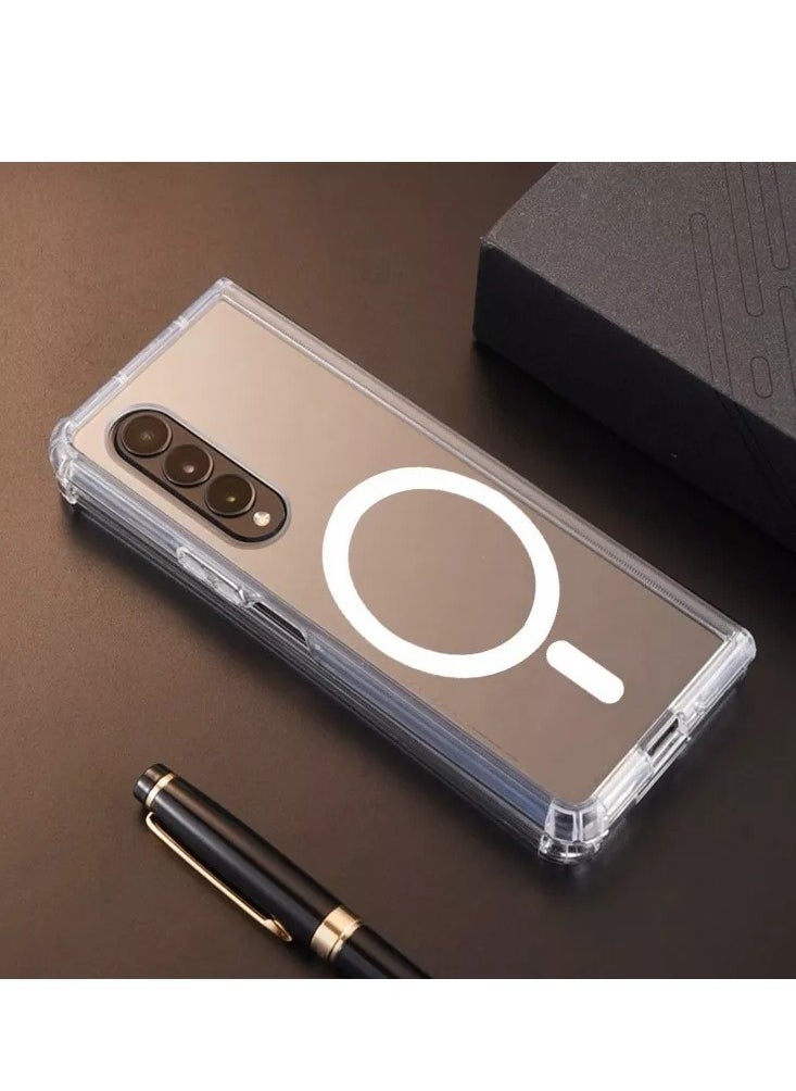 Raxoom - New Wireless Charging MagSafe Phone Case For Samsung Z Fold 4 Magnetic Clear Phone Case For Z Fold 4 - Image 1