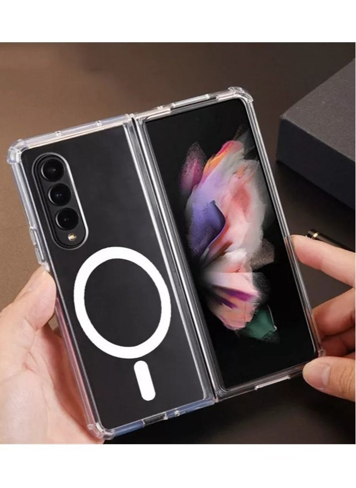 Raxoom - New Wireless Charging MagSafe Phone Case For Samsung Z Fold 4 Magnetic Clear Phone Case For Z Fold 4 - Image 1