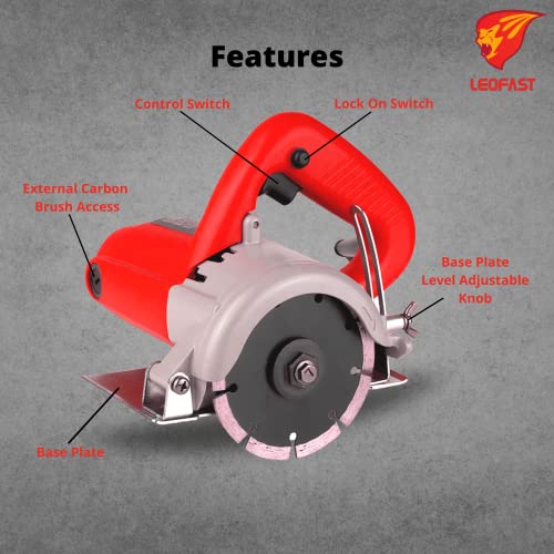 LEOFAST Professional Cutter For Marble/Tile/Wood, 110Mm, 1150 Watts, 13000 Rpm (Red), Corded-Electric - Image 3